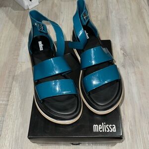 Melissa: Like New - Turquoise Platform Sandal with Box Size 9